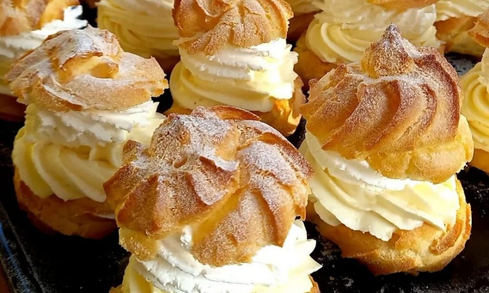 Windbeutel mit Vanillecreme-Sahne-Füllung – Kochbucher